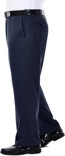 Miniatura 2 de Haggar - Pantalón caqui para hombre, diseño de ajuste clásico con frente plano, no se plancha (tallas regulares, grandes y altas)