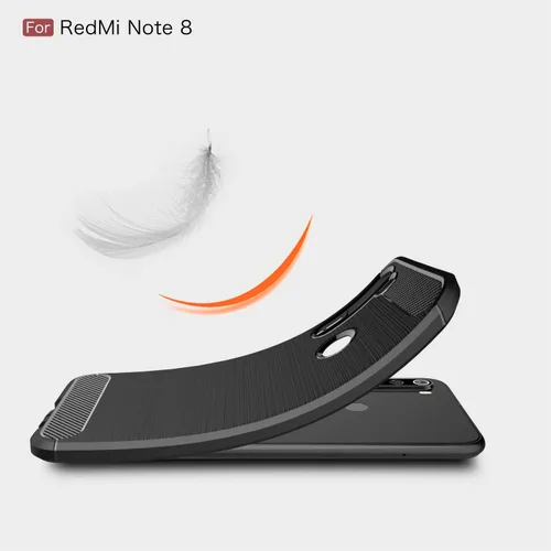 Miniatura 7 de Funda compatible con Xiaomi Redmi Note 8, diseño de textura de fibra de carbono y diseño de textura de cuero, contraportada antiarañazos, absorción