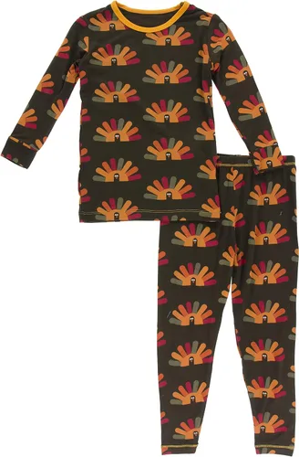 KicKee - Conjunto de pijama de otoño para Acción de Gracias, manga larga, pantalones largos, pijama de ajuste cómodo