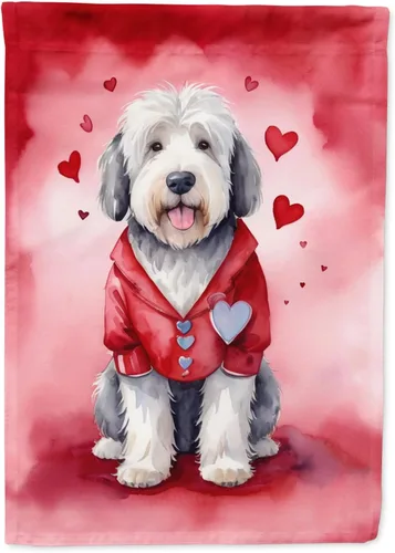 Miniatura 46 de Caroline's Treasures DAC5292CHF - Bandera de Border Collie My Valentine House para porche, grande, con manga para porche, para colgar en la pared