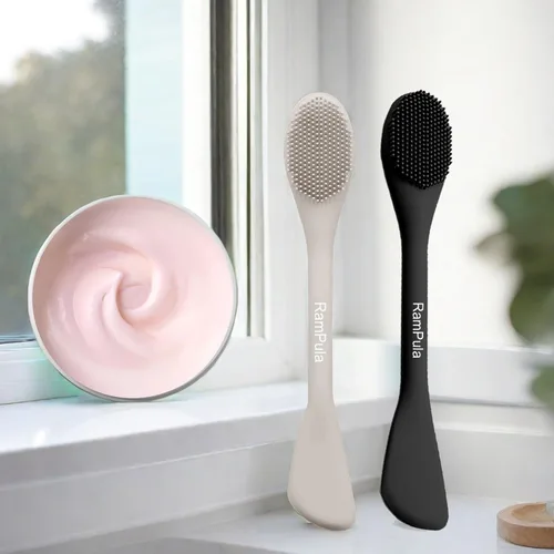 Miniatura 6 de Aplicador de cepillo de máscara facial, cepillos de máscara para limpieza facial y exfoliación, herramienta aplicadora de máscara de arcilla facial