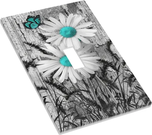 Miniatura 463 de Cubiertas de placa de pared de 3 gang con interruptor de luz de triple palanca, en negro y dorado con esplendor de oro rosa, estampado floral