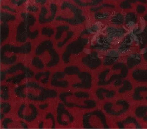 Tela de Velboa Faux Piel Animal Falsa LEOPARDO ROJO NEGRO/60" de ancho/Vendido por...