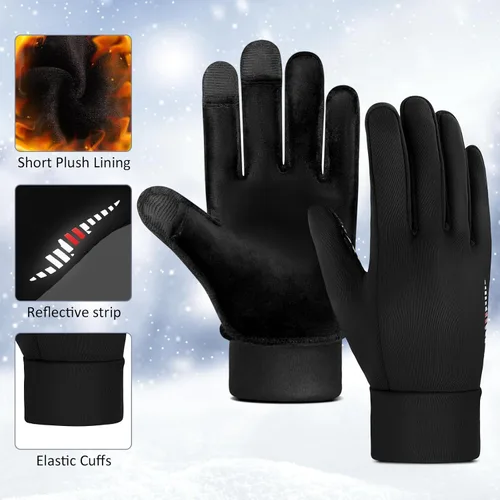 Miniatura 2 de Guantes de ciclismo cálidos de invierno para hombre, pantalla táctil térmica, ligeros, para clima frío, guantes para mujer, antideslizantes