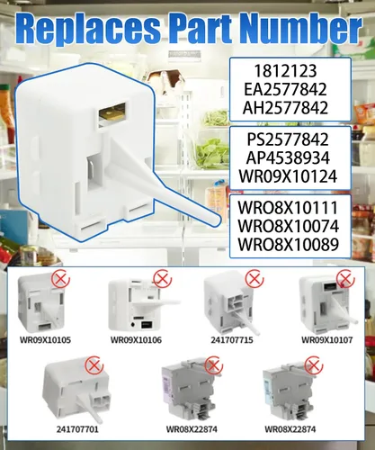 Miniatura 3 de Relé de arranque del compresor del refrigerador para GE Hotpoint A3316ABSFRBB CFE28TSHESS, reemplaza WR07X10131 WR09X10124 AP4538934 1812123