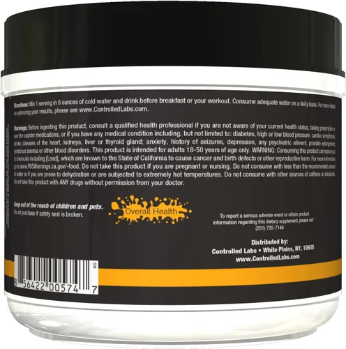 Miniatura 5 de CONTROLLED LABS, Lavado de cerebro naranja, 20 Serv (Lemon Frost)