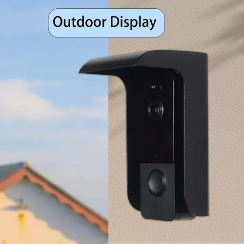 Miniatura 5 de Funda para timbre de puerta, protector de timbre de metal negro, protector de timbre de video pequeño, cubierta de teclado de control de acceso al