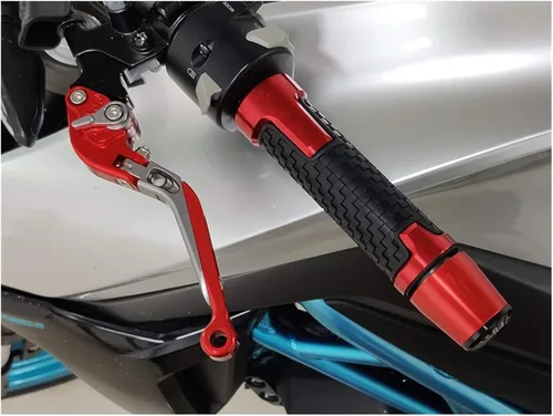 Miniatura 6 de Para Yamaha XTZ125 XTZ 125 2014 2015 Motocicleta Racing Accesorios CNC freno embrague palancas manillar agarre mango mano Grips Cap (Color : 1)