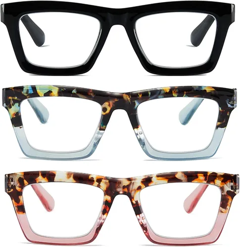 Miniatura 2 de Lentes de lectura de gran tamaño para mujeres y hombres, con bloqueo de luz azul, Oprah Square antirreflejos