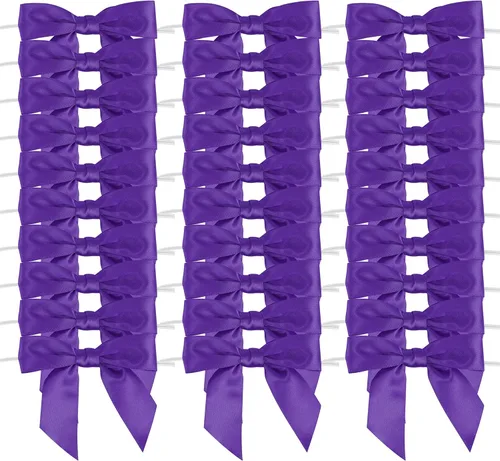 Miniatura 27 de AIMUDI Lazos con Alambre de Amarre para Bolsas de Golosinas de 3.5 pulgadas, Lazos de Satén Azul Turquesa para Manualidades, Lazos Prefabricados
