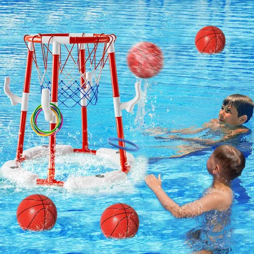 Miniatura 3 de Juguetes de aro de baloncesto para piscina para niños de 4-8, 8-12 años y adultos, juegos de piscina de natación al aire libre de verano, juguetes
