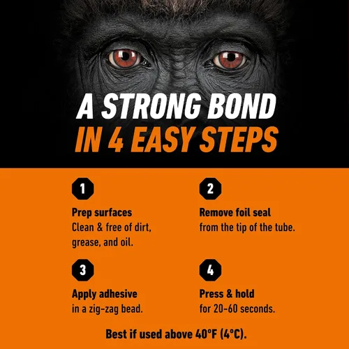 Miniatura 7 de Gorilla Adhesivo de construcción de gran potencia, pegamento blanco, tubo de compresión de 7 onzas (paquete de 1) - Relleno de espacios y resistente
