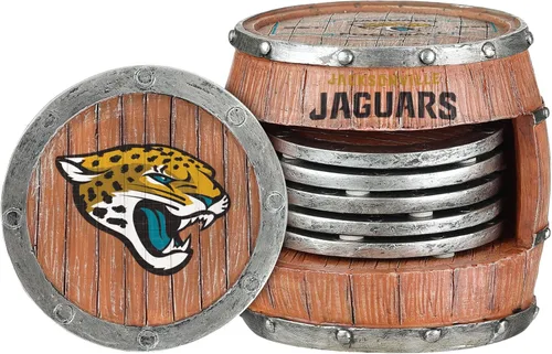 Miniatura 12 de FOCO NFL Team Logo 5-Pack Barrel Beverage Drink Coaster Set