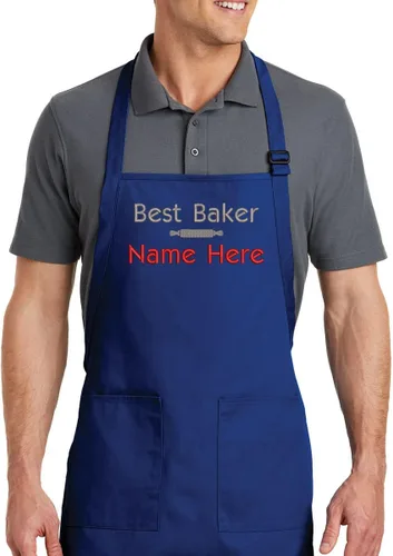 Miniatura 5 de Delantal de cocina bordado personalizado con nombre personalizado, un gran regalo para adultos, calidad premium