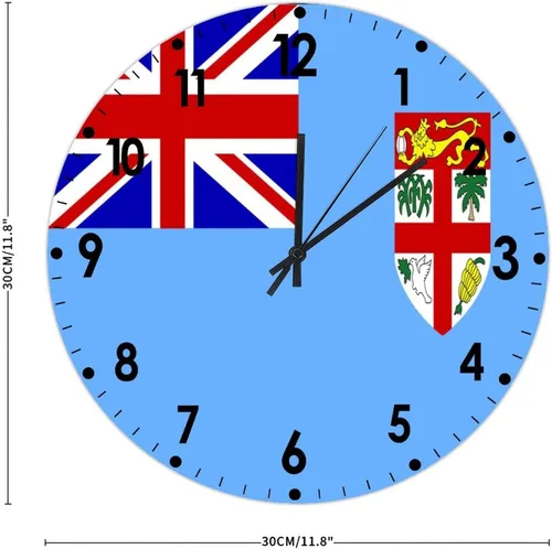 Miniatura 848 de Cheyan Reloj de pared con bandera de Canadá de 12 pulgadas, silencioso, sin tictac, de PVC, funciona con pilas, reloj redondo decorativo, regalo