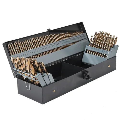 Juego de brocas de cobalto M35 5% de 115 piezas (1/16"-1/2", A-Z, 1-60), brocas de trabajo con vástago recto, brocas de metal HSS con torsión para