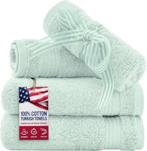 Miniatura 35 de Toalla American Veteran, Juego de Toallas de Mano para Baño de 4, 100% Conjunto de Toallas de Mano Turcas de Algodón, Toallas de Mano Suave
