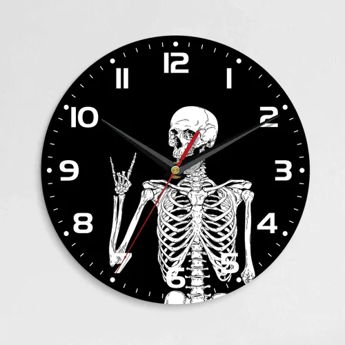 Miniatura 9 de Reloj de pared, 10 pulgadas, silencioso, sin tictac, decoración de cocina para el hogar, funciona con pilas, para baño, dormitorio, sala de estar