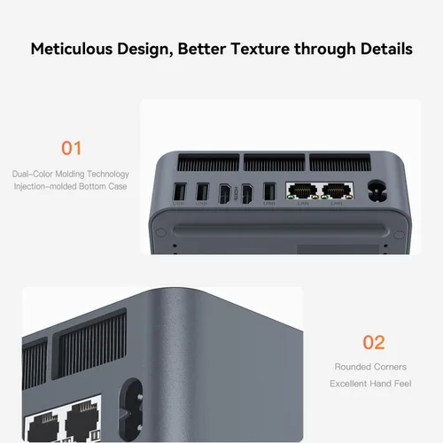 Miniatura 5 de Mini PC Beelink EQR5 con AMD Ryzen 5 Pro 5650U (6C/12T, hasta 4.2 GHz), 16 GB DDR4, 500 GB SSD PCIE3.0, Mini Computadora con Dual LAN, Soporta