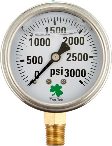 Miniatura 6 de Zenport LPG4000 Zen-Tek Medidor de presión relleno de líquido de glicerina, 4000 PSI