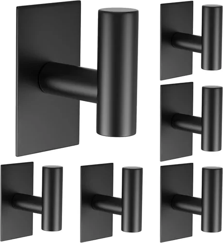 Miniatura 9 de VAEHOLD - Ganchos adhesivos de pared para toallas, resistentes, impermeables, de plata, para colgar abrigos, ropa, gancho de pared para armario