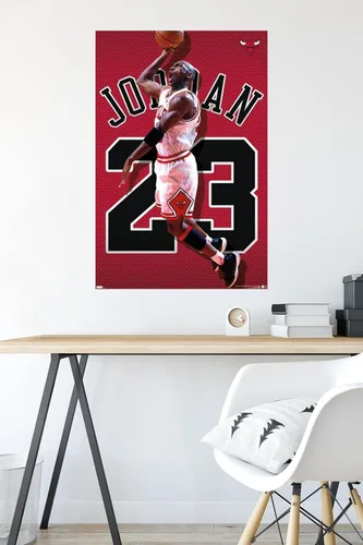 Miniatura 4 de Trends International Michael Jordan - Póster de pared de jersey, 22.375 x 34 pulgadas, versión sin marco