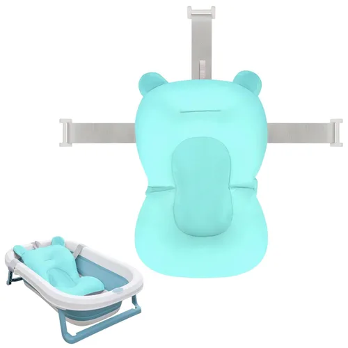 Colorlife Asiento de Baño para Bebé con Malla de Apoyo, Cojín de Apoyo para Baño Infantil, Cómodo Ajustable Antideslizante de Tres Puntos para Baño