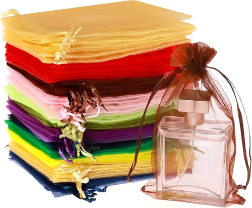 Miniatura 17 de Hopttreely 100 bolsas de organza transparentes premium, bolsas de regalo para bodas blancas, bolsas de joyería de 4 x 4.72 pulgadas para fiestas