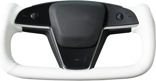 Miniatura 24 de MEWANT Funda para volante de automóvil de piel sintética cosida a mano para Tesla Yoke Model S Plaid 2021-2023/Model X 2021-2023, accesorios