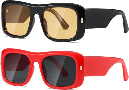Miniatura 12 de kimorn Gafas de sol para mujeres y hombres, de moda, retro, de los años 90, vintage, Y2K, de gran tamaño, con marco cuadrado, sombras K1337