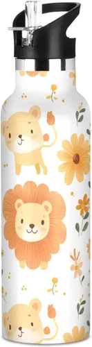 Miniatura 17 de Lightning Rose Gold Leak Proof & BPA Free Sports Insulated Water Bottle With Straws Leak-proof Hot & Cold Double Walled for Sport Gym Outdoor Travel