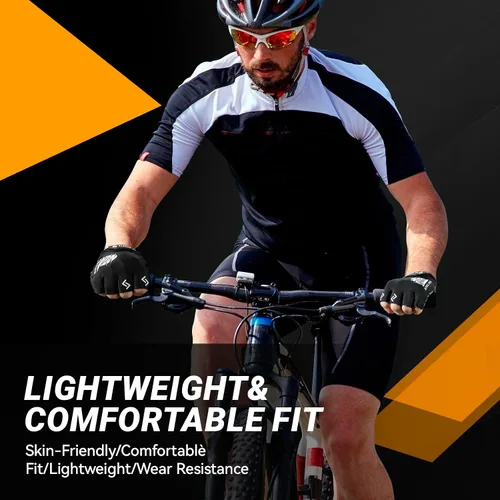 Miniatura 5 de Guantes deportivos de ciclismo para bicicleta Guantes de bicicleta de medio dedo para hombres y mujeres con almohadilla de gel de 0.197 in - Guantes