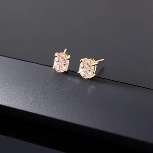 Miniatura 37 de Gem Stone King Aretes de oro de 14 quilates con piedra natal ovalada de 0.315 x 0.236 in Aretes de oro para mujer