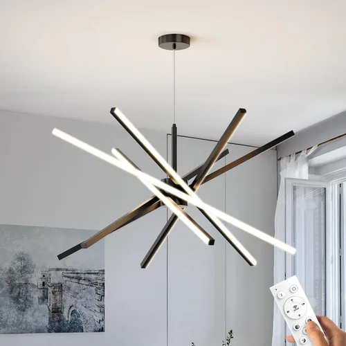 Miniatura 10 de Lámpara de araña Sputnik moderna de techo LED dorada de 82W, luz colgante de montaje empotrado, lámparas de araña para comedor, luminarias sobre 5