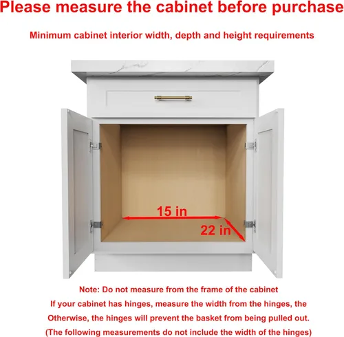 Miniatura 3 de Sikarou Organizador de gabinete extraíble, estante deslizante resistente, cesta de madera y alambre, cajón extraíble para cocina debajo