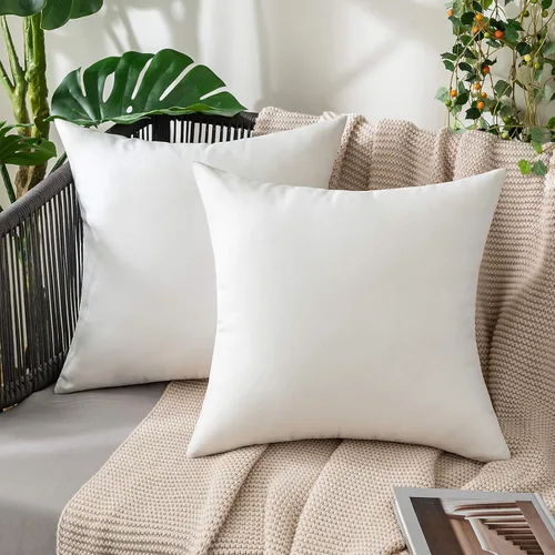 Miniatura 30 de MIULEE Paquete de 2 fundas decorativas para almohadas de exterior, sólidas, impermeables, de lino sintético, estilo granja de jardín, fundas de Óxido