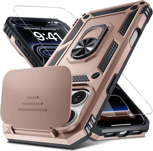 Miniatura 14 de Janmitta - Funda para iPhone 14 Pro con cubierta deslizante para lente de cámara incorporada + protector de pantalla, funda de cuerpo completo