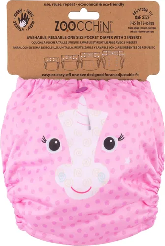 Miniatura 2 de ZOOCCHINI Pañal de bolsillo reutilizable para bebé/niño pequeño con 2 insertos (Allie The Alicorn)