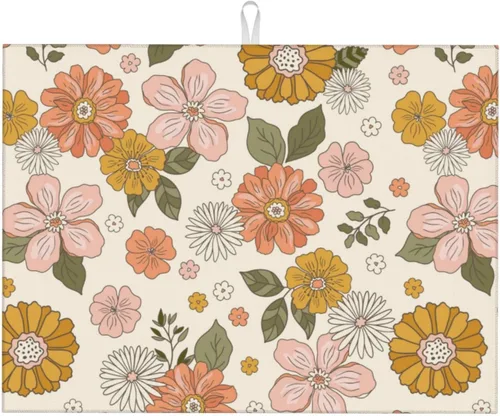 Miniatura 31 de Apple Orchard - Tapete de secado de platos de grano de madera de 18 x 24 pulgadas para encimera de cocina, almohadilla absorbente de microfibra