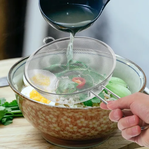 Miniatura 6 de BESTonZON Colador de lavabo de acero inoxidable con asa, colador de pasta plegable para lavabo multiusos, colador de cocina y para colar, enjuagar