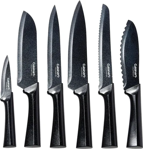 CUISINART - Juego de cuchillos metálicos de 12 piezas con protector de cuchilla, ligero, acero inoxidable, duradero y apto para lavavajillas,