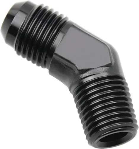 Miniatura 55 de Adaptador de tubo de manguera de combustible de aluminio recto 16AN acampanado a 3/4" NPT macho Unión de rosca negro