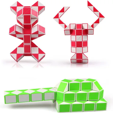 Miniatura 10 de TANCH Fidget Magic Snake Cube Puzzles Twist Ruler Speed Cubes Brain Teaser Juego Juguetes para niños (36 bloques, 1 paquete)