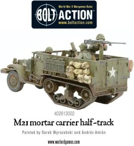 Miniatura 4 de Warlord Bolt Action M21 - Transportador de mortero de media pista 1:56 WWII Wargaming, kit de plástico modelo 402613002, pequeño