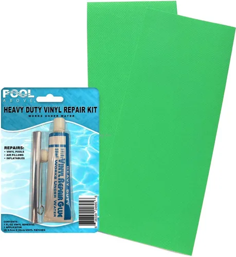 Miniatura 18 de Paquete de 2 parches de reparación de vinilo azul polvo resistente de 4 x 10 para botes inflables y piscinas Azul polvoriento