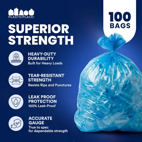 Miniatura 5 de Bolsas de reciclaje azules 38x55 55 galones 100/caja 1.2 mil H-RBL55