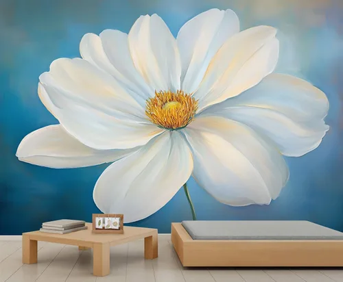 Miniatura 17 de Mural de pared floral retro, papel tapiz rústico floral de bar, flores abstractas 3D, impermeable, para cafetería, restaurante, sala de estar