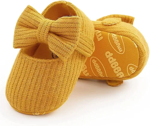 Miniatura 4 de QWZban Zapatos planos Mary Jane para recién nacidos, con suela suave, lazo y lazo, para boda, para recién nacidos, ligeros, de 0 a 18 meses