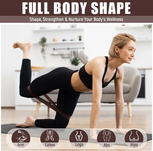 Miniatura 4 de DEEKIN 30 bandas de resistencia a granel, bandas elásticas de ejercicio, equipo de ejercicio para mujeres y hombres, pilates, fitness, gimnasio, yoga