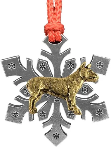 Miniatura 44 de Adorno navideño para colgar en la cabeza de collie con borde de peltre antiguo hecho a mano para decorar coronas y árboles de Navidad del hogar